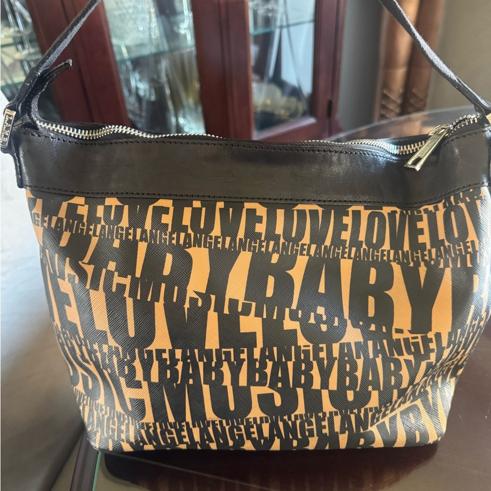 L.A.M.B. Black and Tan Shoulder Bag